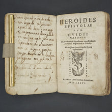 Load image into Gallery viewer, 12th century manuscript with Classical themes wrapping Ovid's Heroides (1576)