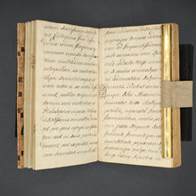 Load image into Gallery viewer, 14th century Medieval Binding Waste on 19th century Saint Catherine Hagiography and Student Notebook