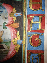 Load image into Gallery viewer, I heard there was a secret chord: Single leaf from likely from oversized Ferial or Psalter. Italy, likely Bolognese, late 15th c. 