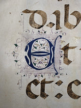 Load image into Gallery viewer, I heard there was a secret chord: Single leaf from likely from oversized Ferial or Psalter. Italy, likely Bolognese, late 15th c. 