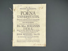 Load image into Gallery viewer, Mörtling - De Poena Universitatis (1755)