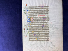 Load image into Gallery viewer, Burning to Read : Unknown - Dutch Leaf from Luxury Psalter with Interesting Production Flaw (ca. 1450)