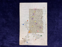 Load image into Gallery viewer, Burning to Read : Unknown - Dutch Leaf from Luxury Psalter with Interesting Production Flaw (ca. 1450)