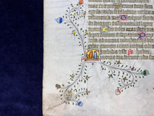 Load image into Gallery viewer, Burning to Read : Unknown - Dutch Leaf from Luxury Psalter with Interesting Production Flaw (ca. 1450)