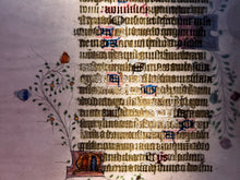 Load image into Gallery viewer, Burning to Read : Unknown - Dutch Leaf from Luxury Psalter with Interesting Production Flaw (ca. 1450)