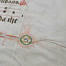 Load image into Gallery viewer, Deutschland and Dragons: mid-14th c. Choirbook Leaf with Dragon Initial