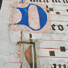 Load image into Gallery viewer, Deutschland and Dragons: mid-14th c. Choirbook Leaf with Dragon Initial