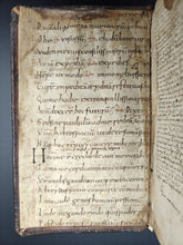 Load image into Gallery viewer, Annotated Second Issue Aldine Dictorum et factorum with two significant medieval pastedowns: 9th century Terence and 13th century Richard Rufus of Cornwall.