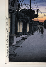 Load image into Gallery viewer, Ishiwata Kōitsu, Twilight (Evening Glow) on Imamiya Street (1932)