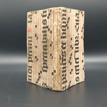 Load image into Gallery viewer, 14th century Medieval Binding Waste on 19th century Saint Catherine Hagiography and Student Notebook
