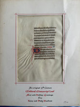 Load image into Gallery viewer, From the Hand that Broke the St Albans Bible - Philip Duschnes' 15th c. Manuscript Leaf as Holiday Greeting Card
