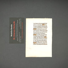 Load image into Gallery viewer, Leaf from Book of Hours, late 14th or early 15th century, likely France
