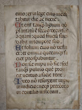 Load image into Gallery viewer, I heard there was a secret chord: Single leaf from likely from oversized Ferial or Psalter. Italy, likely Bolognese, late 15th c.&nbsp;
