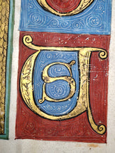Load image into Gallery viewer, I heard there was a secret chord: Single leaf from likely from oversized Ferial or Psalter. Italy, likely Bolognese, late 15th c.&nbsp;
