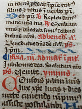 Load image into Gallery viewer, Single leaf from Psalter. 15th century, likely Germanic Low Countries.
