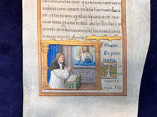 Load image into Gallery viewer, Dominican Patron Portrait &amp; the Historical Impact of Handwriting: Leaf from Italy (mid to late 15th c.)
