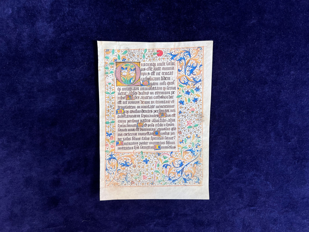 Professing Faith in Bruges: ca. 1475 leaf with Athanasian Creed from Book of Hours