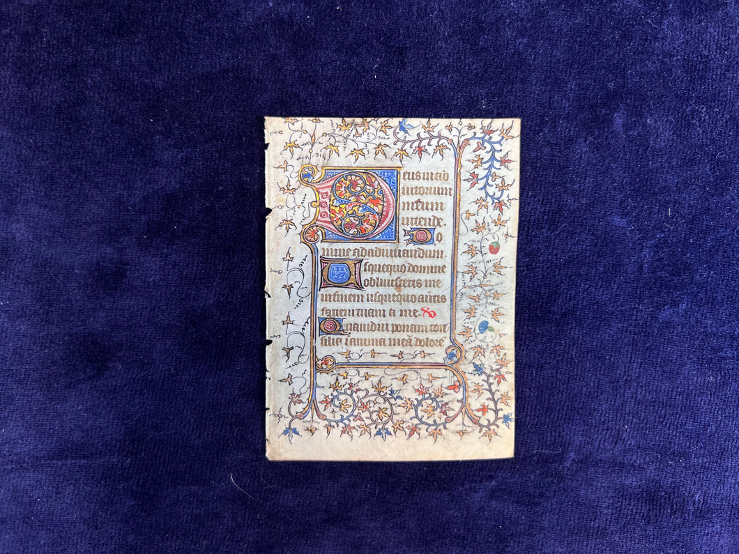 Fear and Worship in Paris: Leaf from miniature French Book of Hours (likely Use of Rome), first quarter of 15th c.