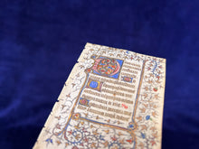 Load image into Gallery viewer, Fear and Worship in Paris: Leaf from miniature French Book of Hours (likely Use of Rome), first quarter of 15th c.
