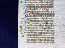 Load image into Gallery viewer, Burning to Read : Unknown - Dutch Leaf from Luxury Psalter with Interesting Production Flaw (ca. 1450)
