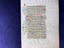 Load image into Gallery viewer, Burning to Read : Unknown - Dutch Leaf from Luxury Psalter with Interesting Production Flaw (ca. 1450)
