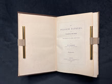 Load image into Gallery viewer, A Union Jack-Colored Perspective on the Flight of the Pilgrims &amp; Establishment of Massachusetts: W.H. Bartlett - The Pilgrim Fathers (1853)
