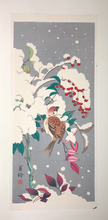 Load image into Gallery viewer, Jo, Sparrow and Nandina in Snow
