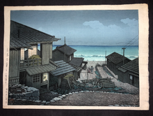 Load image into Gallery viewer, Kawase Hasui, Cloudy day at Mizuki, Ibaraki (Mizuki no komoribi) (1946)
